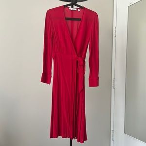 & Other Stories Red Midi Cocktail Dress (size 2)